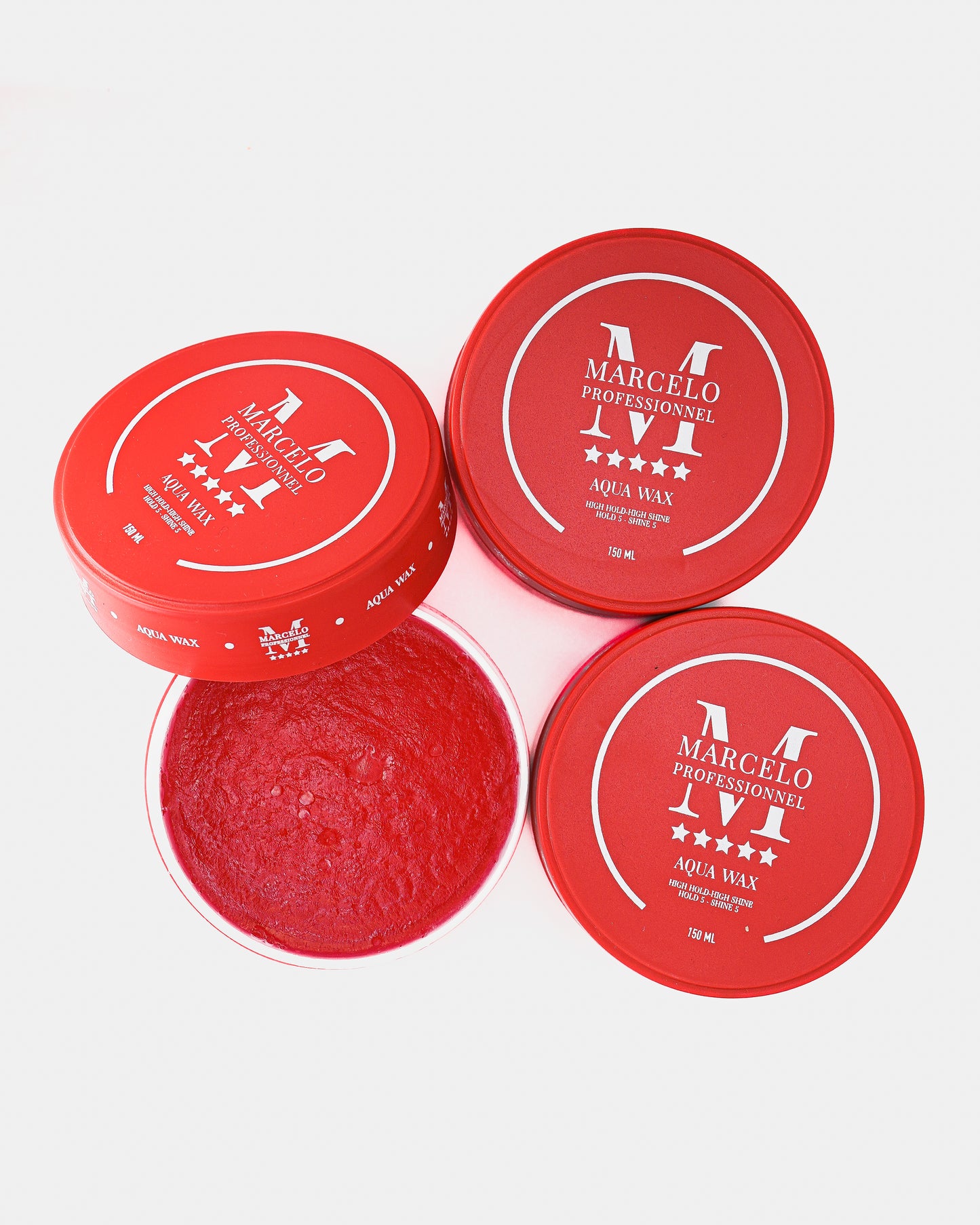 MARCELO Aqua wax Haarwachs Rot 150ml | Kantenkontrolle | Ultra-Halt | Haarwachs für Männer und Frauen | Erdbeerduft | Maximale Kontrolle