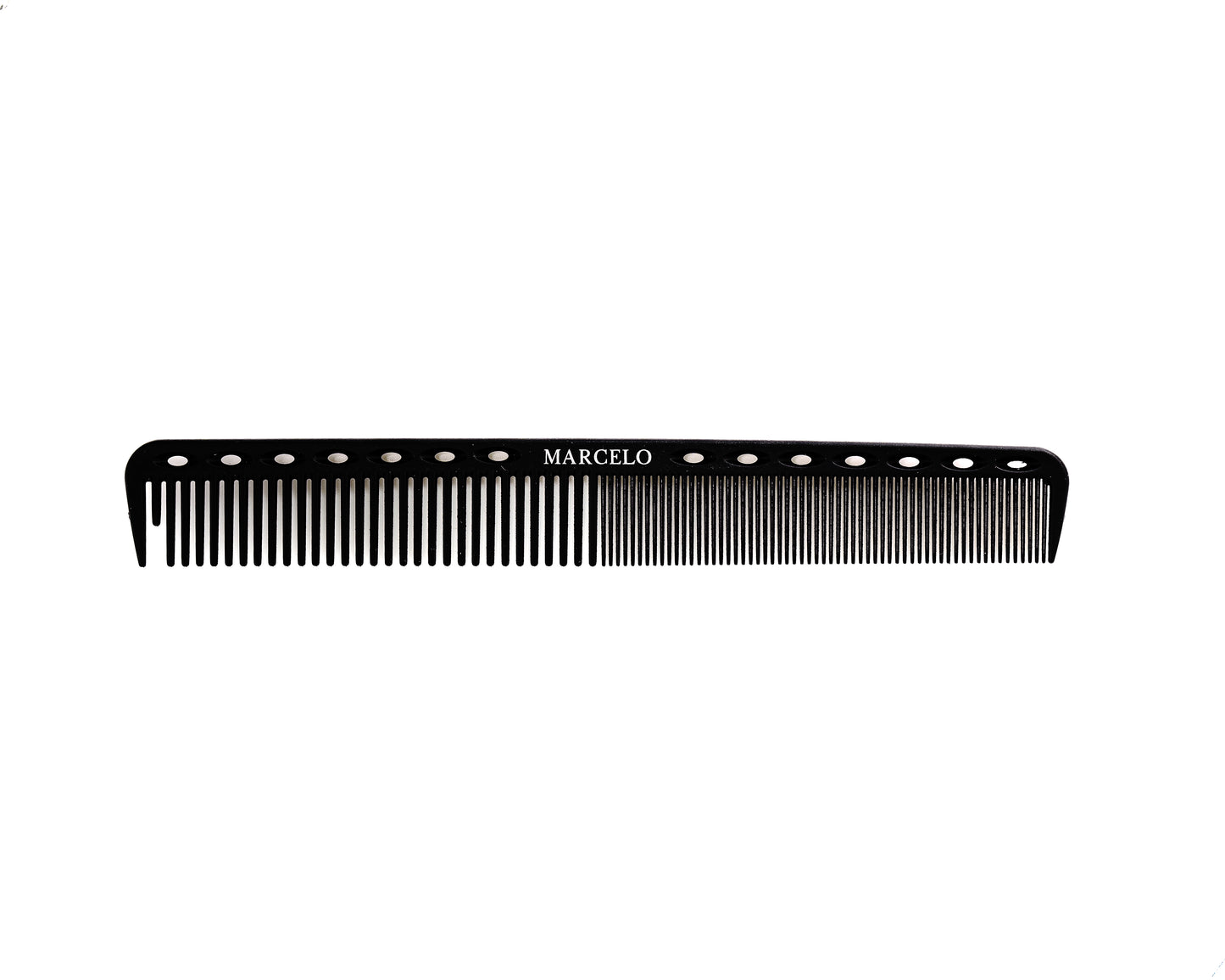 MARCELO 02 Carbon Kamm,(19cm ) Kompakter Karbonkamm, Grob fein 2 Zahnungen, Salon Friseur Haarpflege Werkzeuge für Männer und Frauen mit Verschiedenen Arten von Haaren