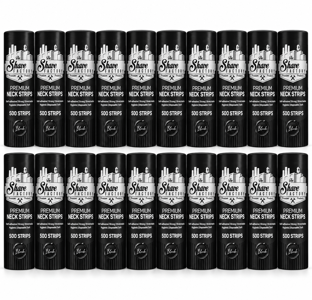 The Shave Factory Premium Neck Strips – Schwarz | 20 Rollen × 500 Stück

Professionelle Halskrausen für Barber & Friseursalons