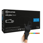 Mercator Nitrylex black-Nitril Premium Handschuh schwarz Einmalhandschuhe puderfrei, schwarz 100 Stück