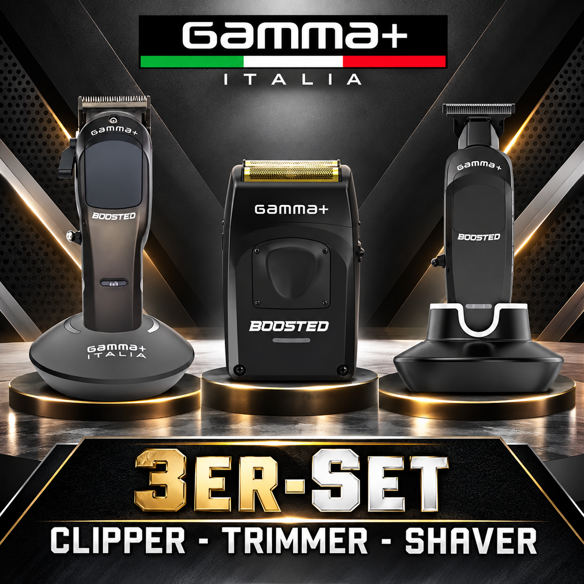Haarschneider Gamma+ Boosted Clipper + Boosted Trimmer + Boosted Shaver