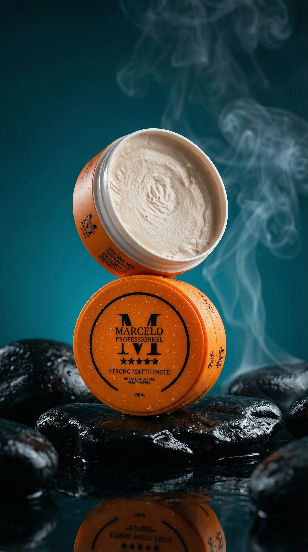3x MARCELO STORNG MATTE PASSTE 150 ML Ultra-Halt | Haarwachs für Männer und Frauen | Orange Duftend | Maximale Kontrolle