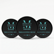 3xMarcelo BRILLIANTINE CREAM 150ml  perfekt vor locken und natürliche Styling,  flexibel Glanz und seidige Weichheit verleiht. Seine spezielle Formel nährt, befeuchtet das Haar und beugt Elektrisierung vor.
