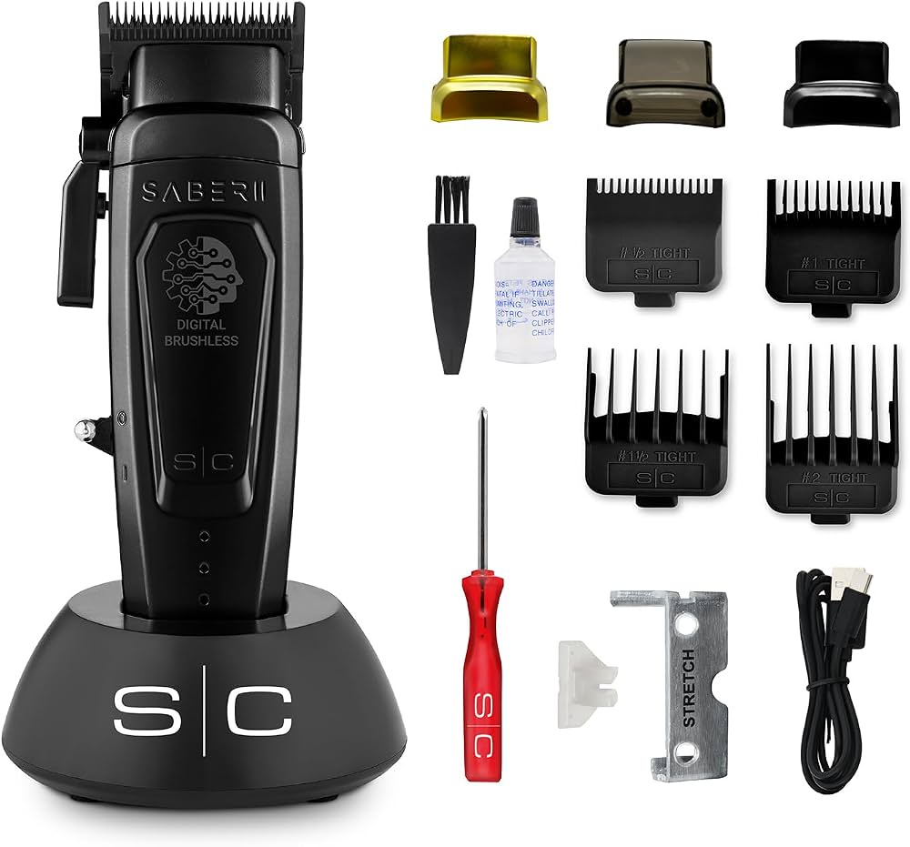 Stylecraft Saber Clipper 2.0 Black
Modularer Haarschneider mit bürstenlosem Digitalmotor mit hohem Drehmoment