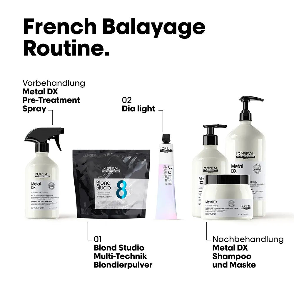 Loreal Blond Studio 8 Lightening Powder Multi-Techniques
mit Pro-Keratin und einer Aufhellung bis zu 8 Tonhöhen, 500 g