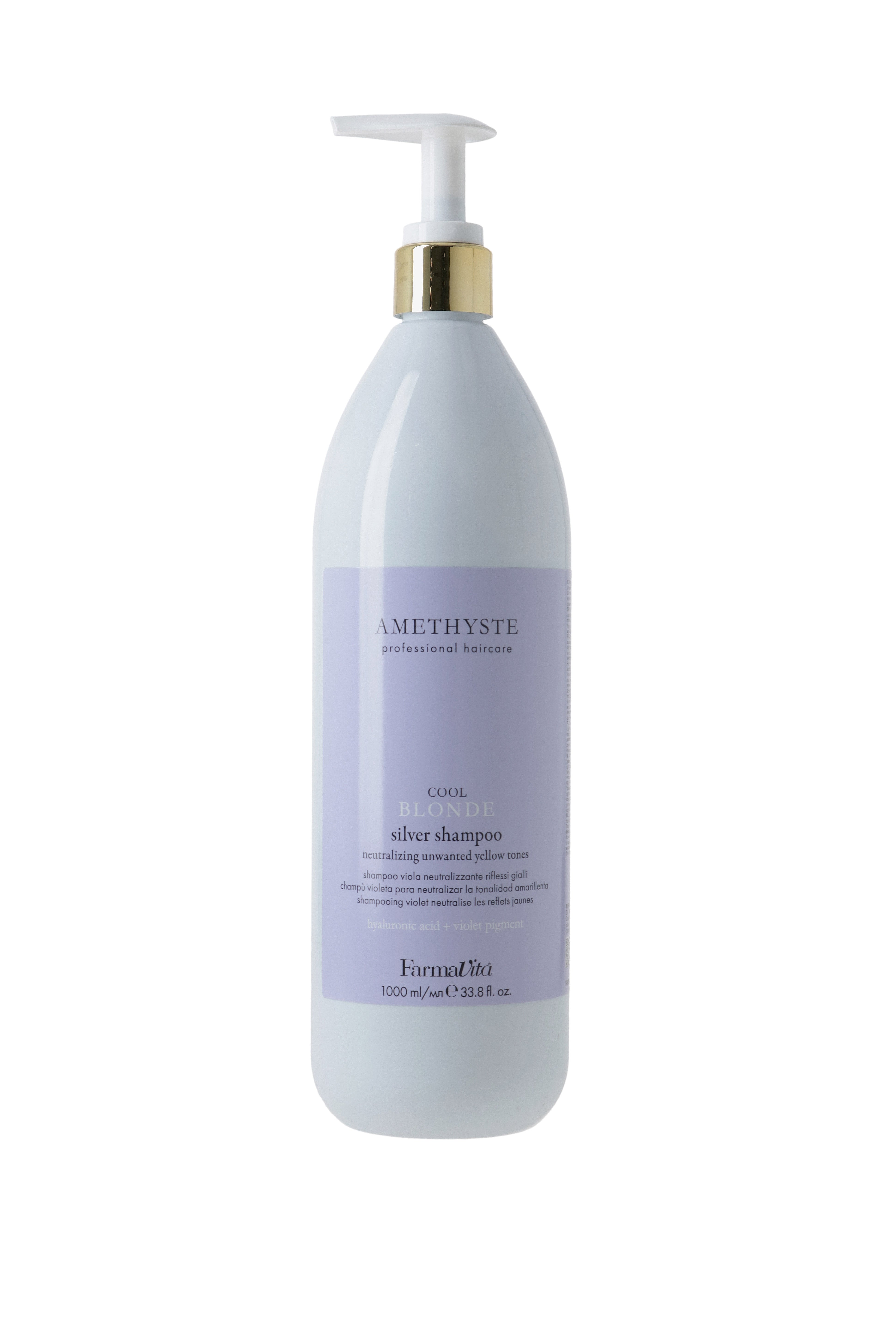 Farmavita Cool Blonde Shampoo - 1000ml - mit Pumpspender